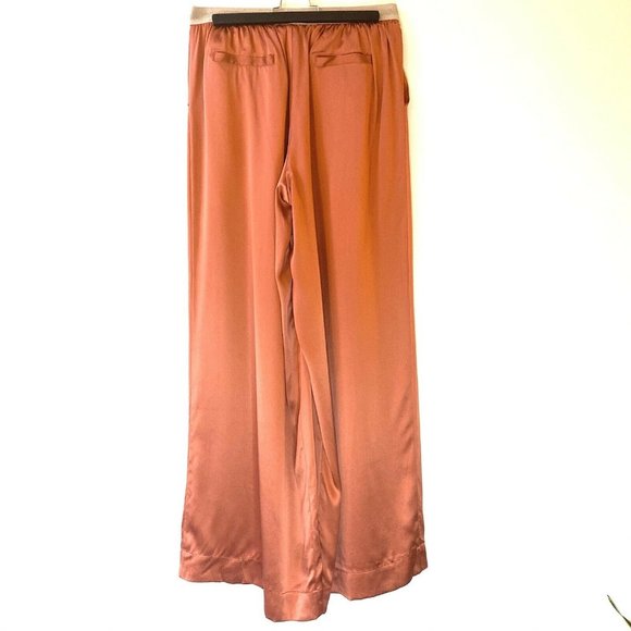 Anthropologie Eloise Silk Peach Pink Pull On Pants - Picture 12 of 13